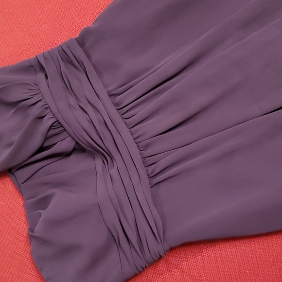 W Too Purple plum one shoulder dress lined sz. 0 Prom Bridesmaid Black Tie - Picture 2 of 9